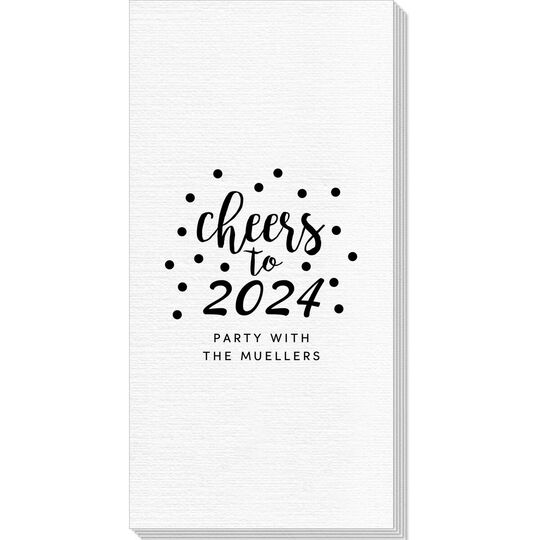 Confetti Dots Cheers to the New Year Deville Guest Towels